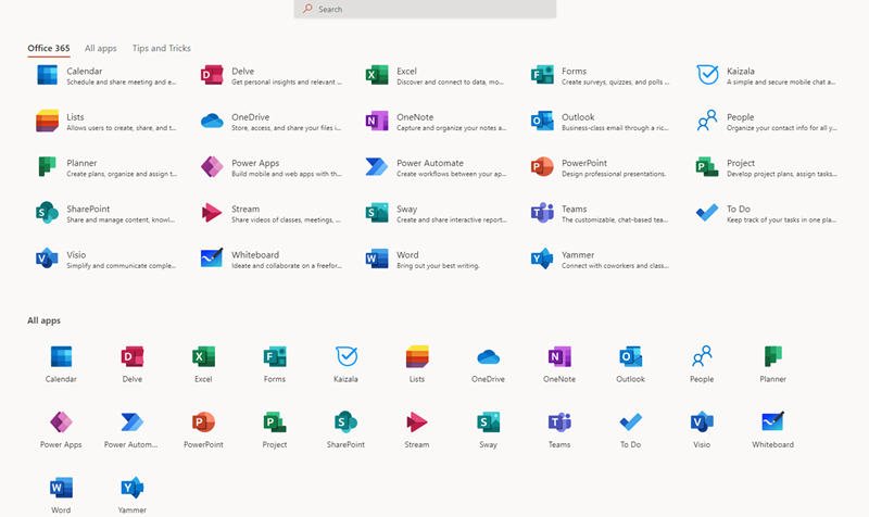 Microsoft 365 all apps